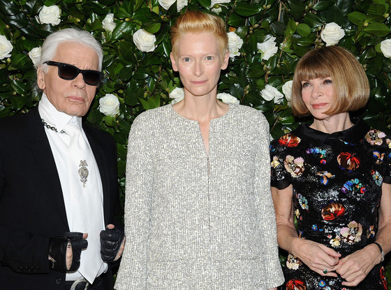 Tilda Swinton, Karl Lagerfeld, Anna Wintour Tilda Swinton, Karl Lagerfeld, Anna Wintour